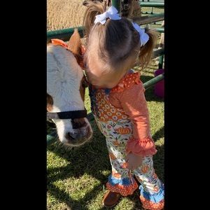 Fall romper, perfect for pumpkin patch!